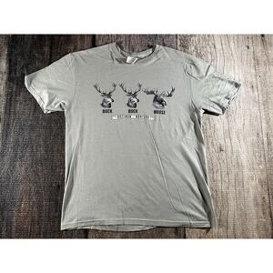 NWOT Buck Buck Moose Shirt The Duck Company Dad Shirt Large Heather Storm